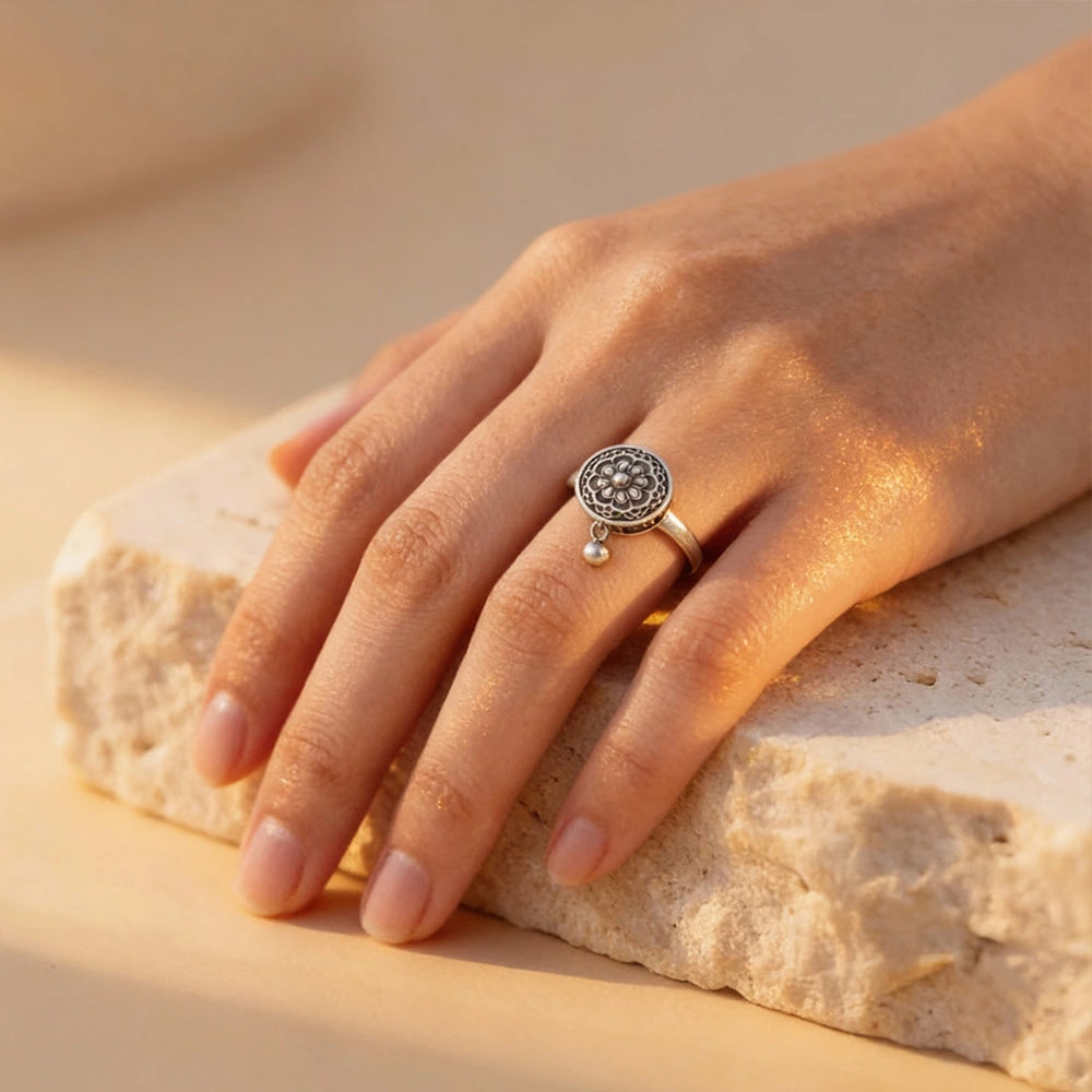 Lucky Buddhist Prayer Wheel Ring