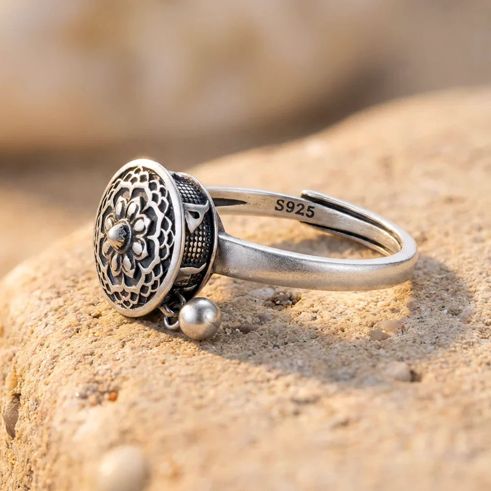 Lucky Buddhist Prayer Wheel Ring