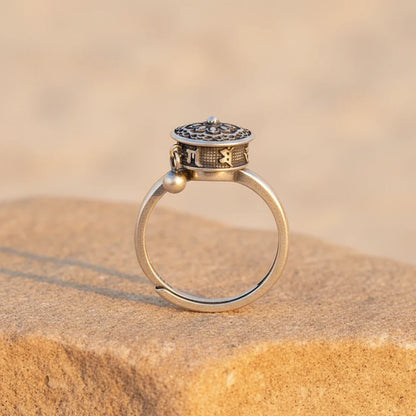 Lucky Buddhist Prayer Wheel Ring