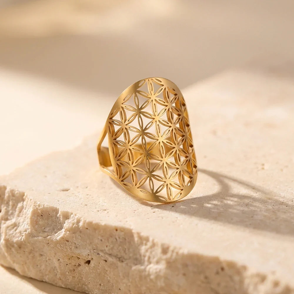 Harmonic Flow Flower of Life Ring