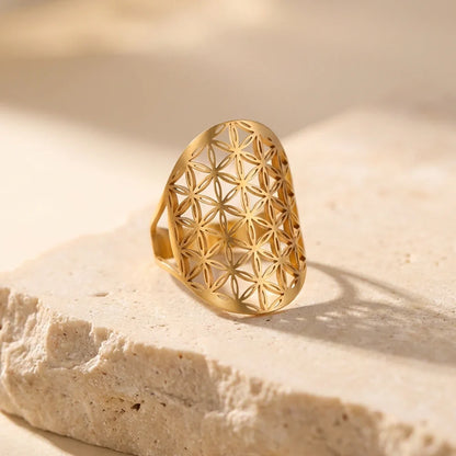 Harmonic Flow Flower of Life Ring