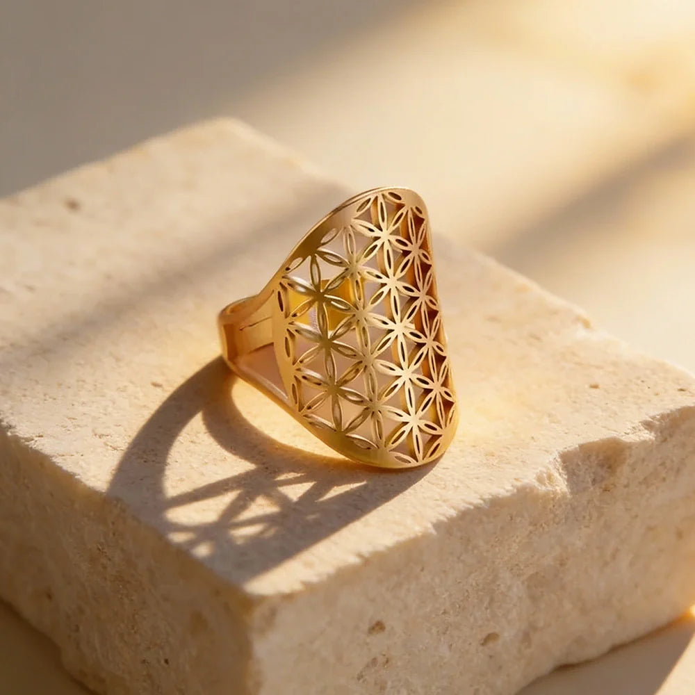 Harmonic Flow Flower of Life Ring