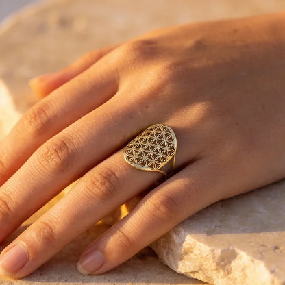 Harmonic Flow Flower of Life Ring