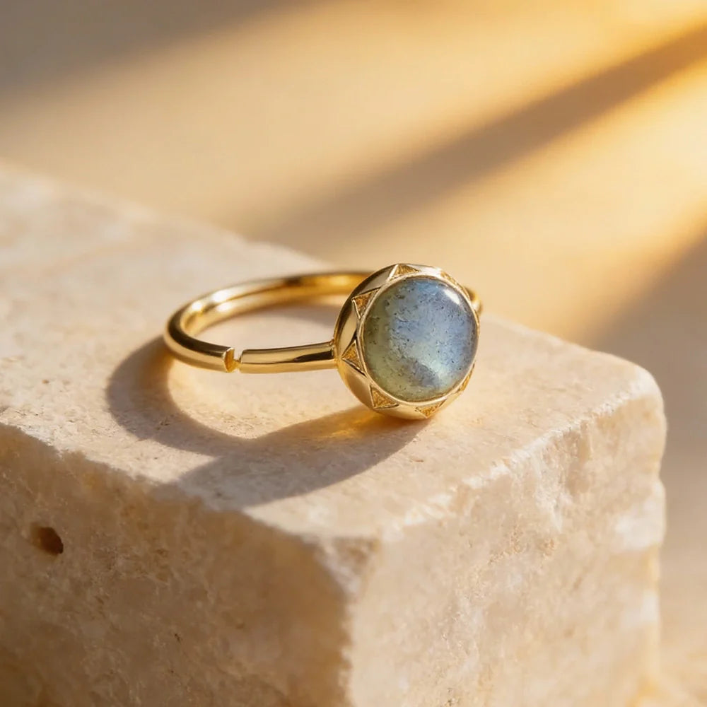 Golden Aura Labradorite Ring