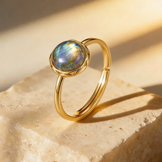 Golden Aura Labradorite Ring