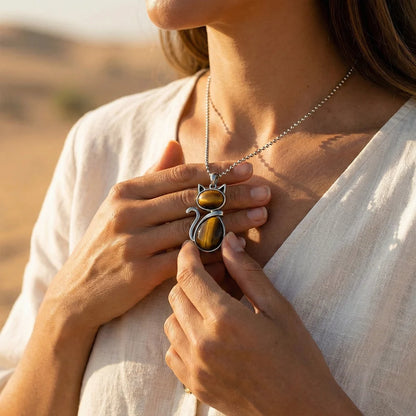 The Cat Guardian – Crystal Pendant