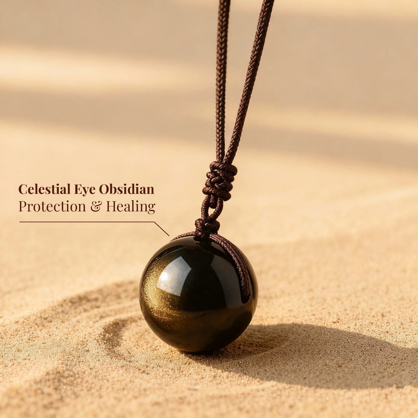 Heavenly Eye Obsidian Sphere Pendant