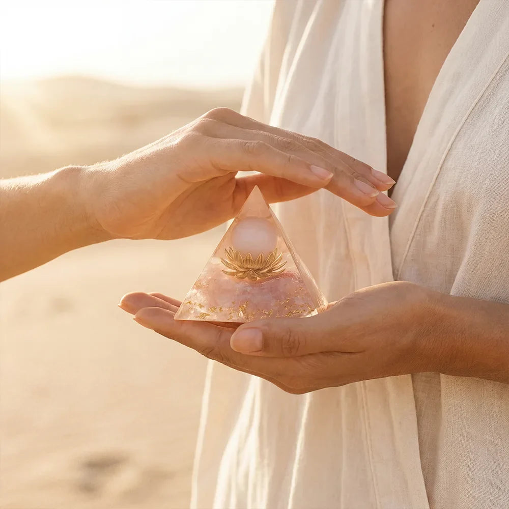 Rose Quartz Energy Sanctuary Pyramid