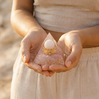 Rose Quartz Energy Sanctuary Pyramid
