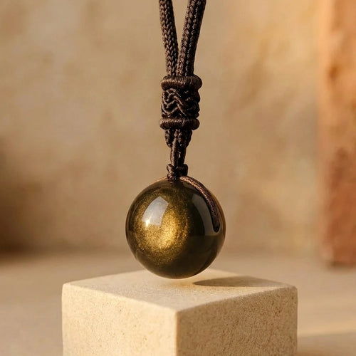 Heavenly Eye Obsidian Sphere Pendant