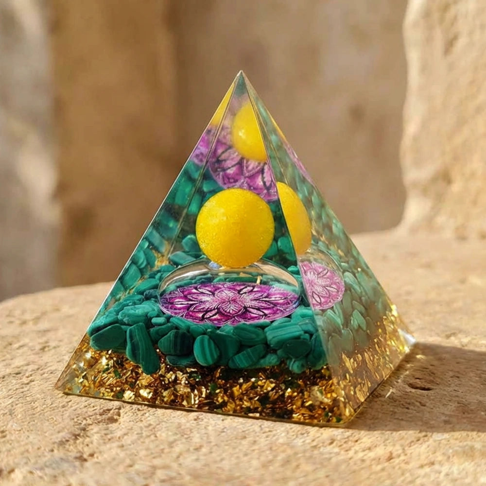 Malachite Renewal Orgonite Pyramid