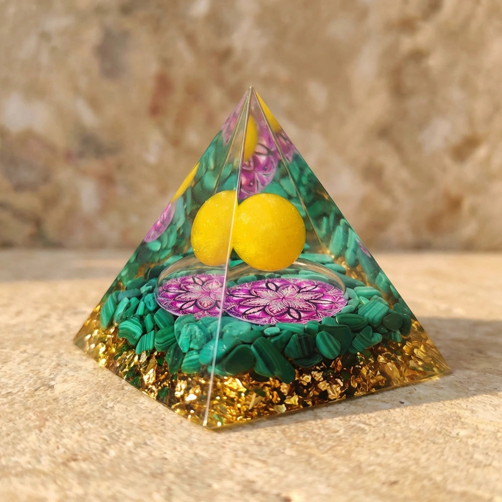 Malachite Renewal Orgonite Pyramid